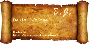 Dabis József névjegykártya